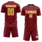 Geometric Jersey Shape Uniform Sublimation Soccer Crimson Gold-White Sports Custom Geometric Jersey Shape Uniform Sublimation Soccer Crimson Gold-White Sports Custom