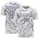 Jersey Custom Sports Sublimation Soccer White Lightning Navy Uniform Jersey Custom Sports Sublimation Soccer White Lightning Navy Uniform